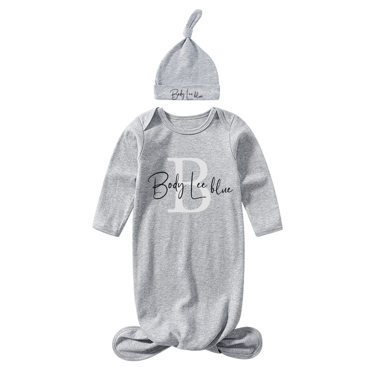 Personalized Capital Letters Name Baby Gown With Hat