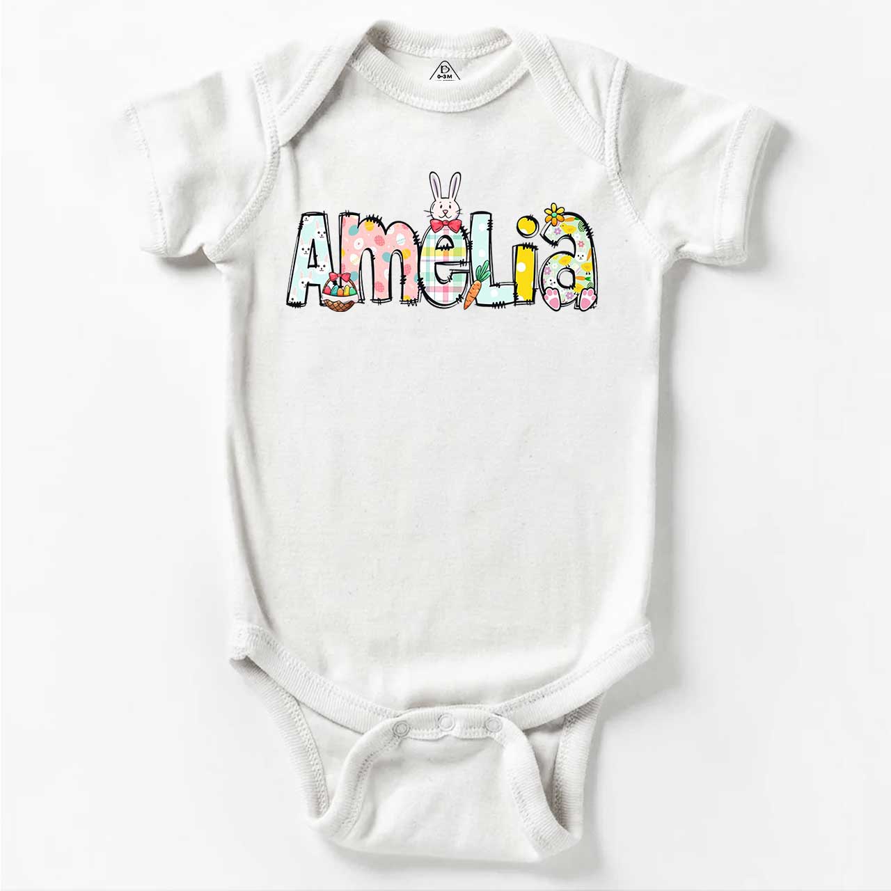Personalized Easter Alphabet Name Bodysuit Beepumpkin