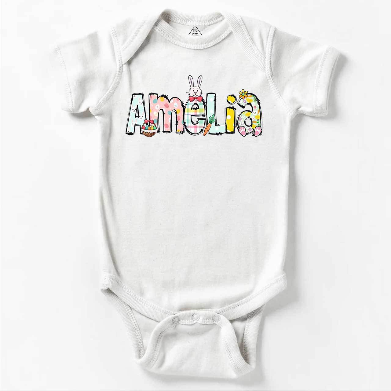Personalized Easter Alphabet Name Bodysuit Beepumpkin