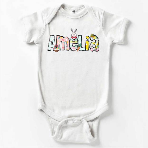 Personalized Easter Alphabet Name Bodysuit Beepumpkin
