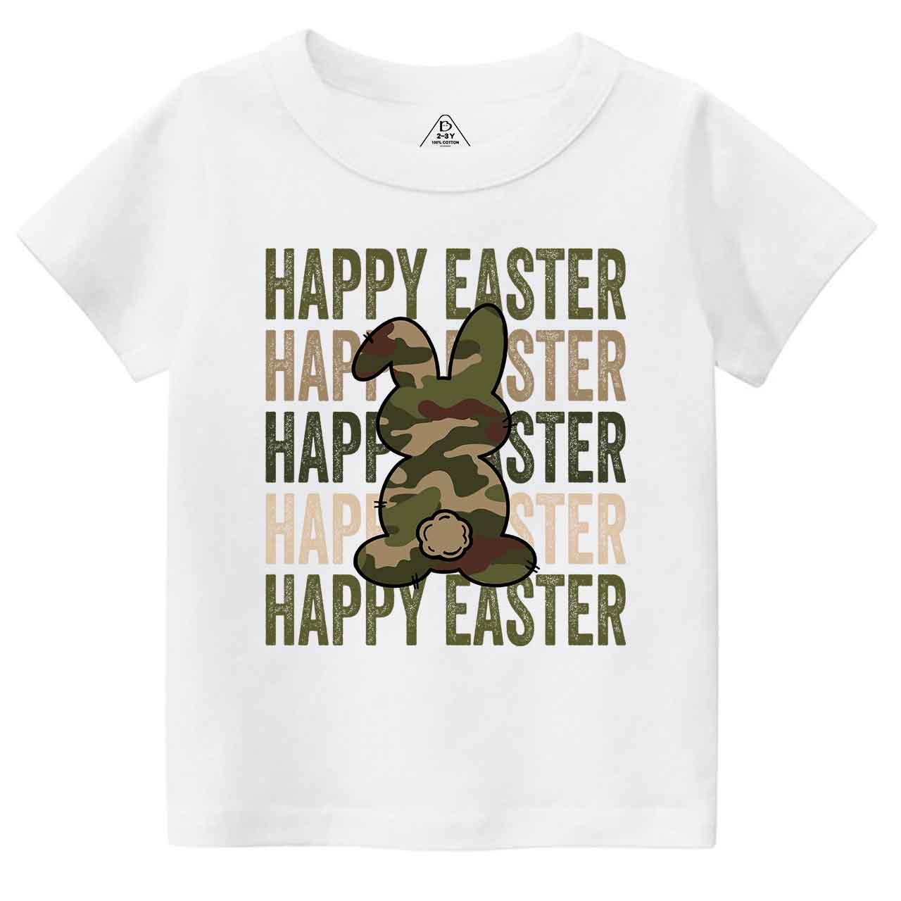 Easter Camouflage Happy Bunny Toddler&Kid's Tees Beepumpkin