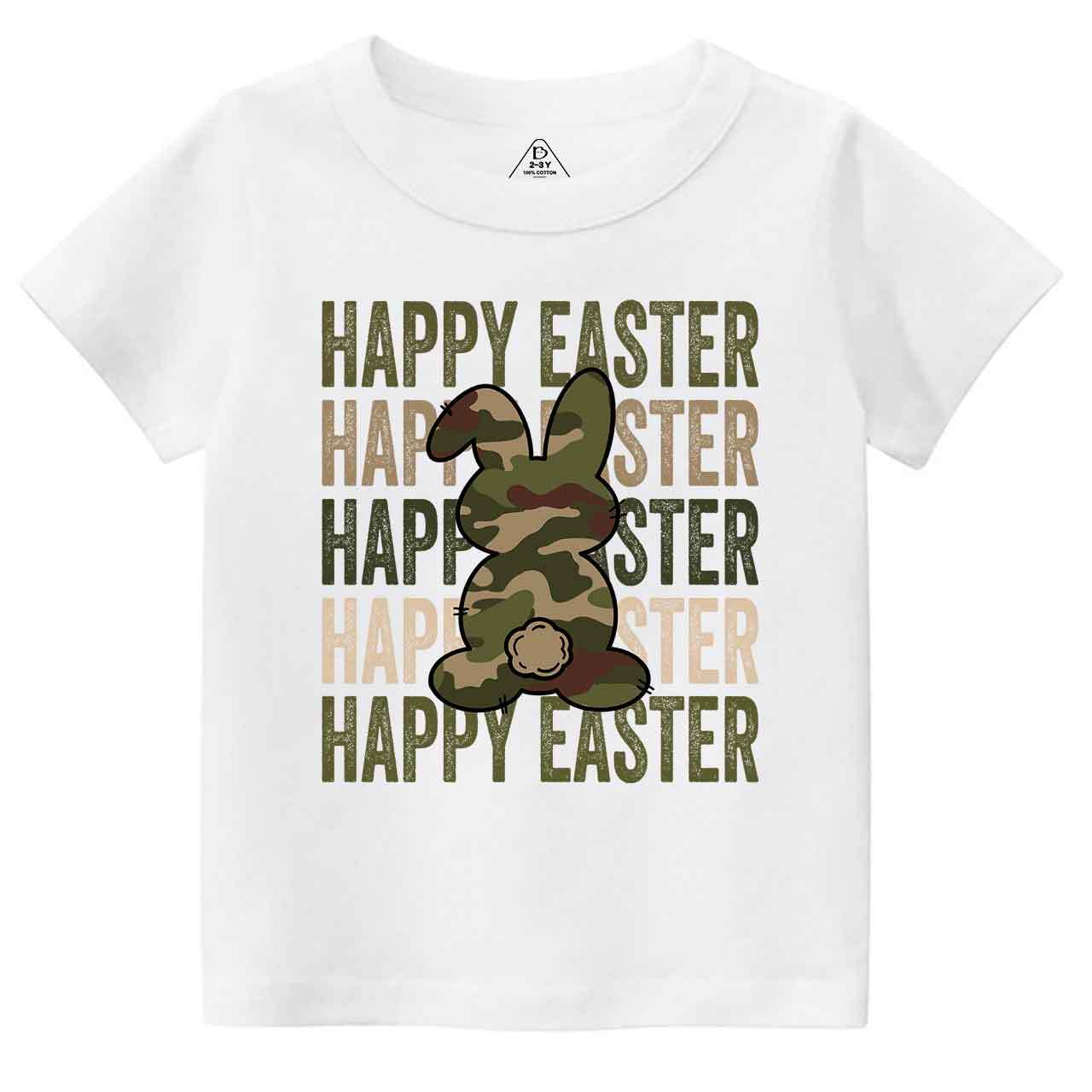 Easter Camouflage Happy Bunny Toddler&Kid's Tees Beepumpkin
