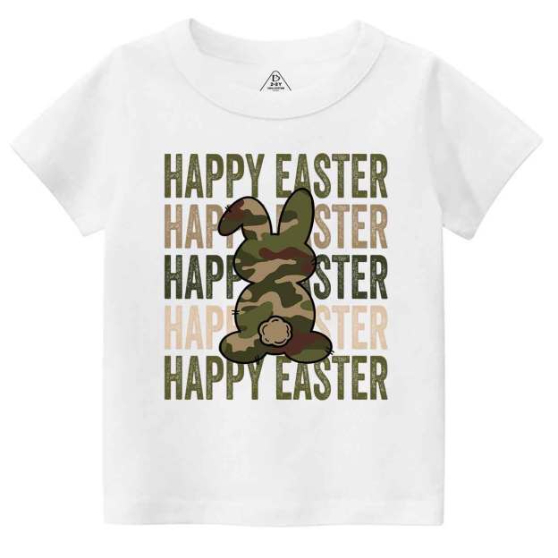 Easter Camouflage Happy Bunny Toddler&Kid's Tees Beepumpkin
