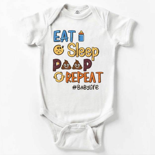 Eat Sleep Poop Repeat Bodysuit Beepumpkin 7