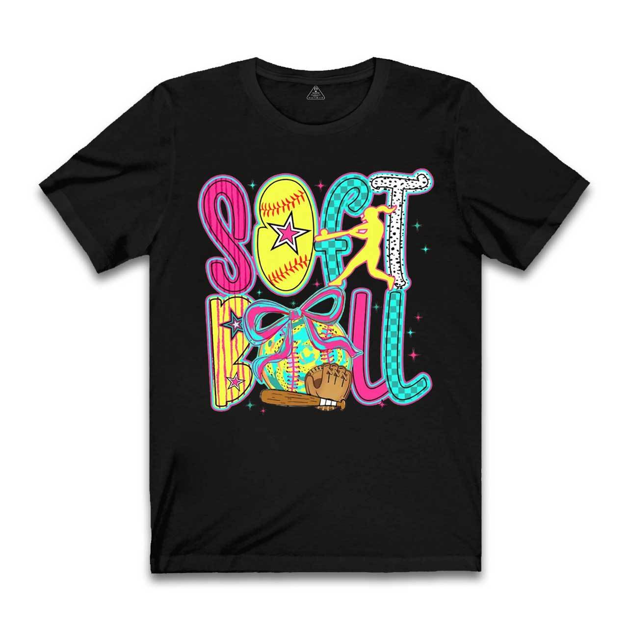Softball Coquette Game Day Mama T-Shirts