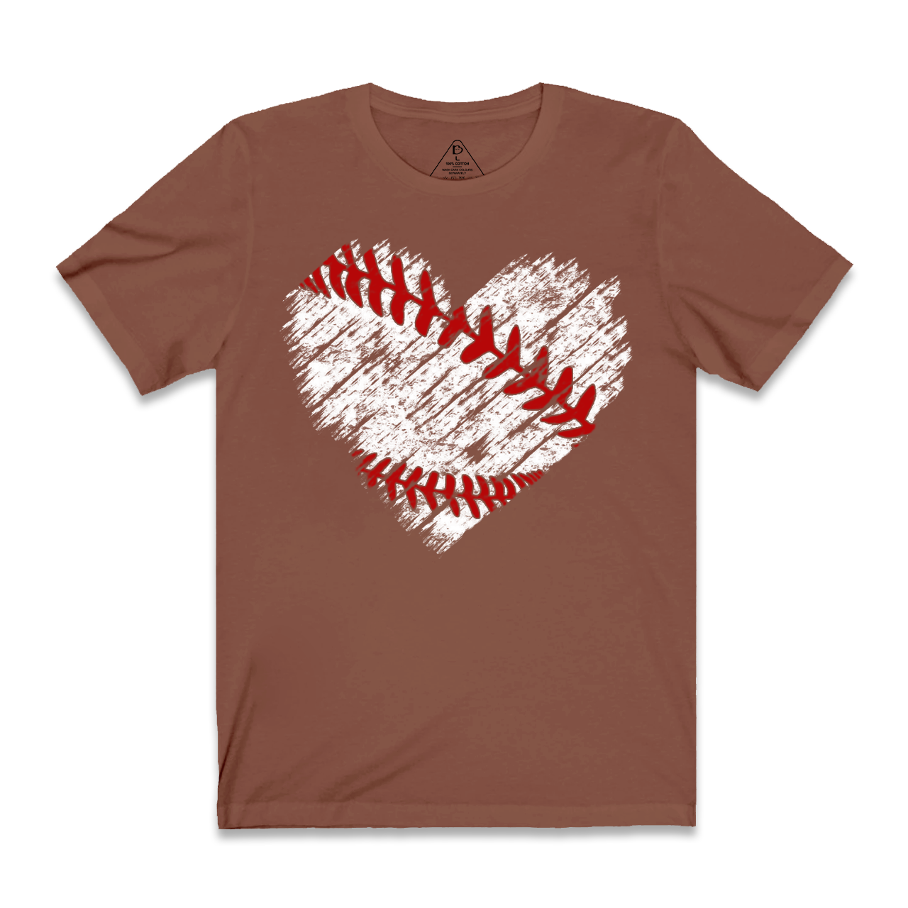 Baseball Distress Heart Mama T-Shirts