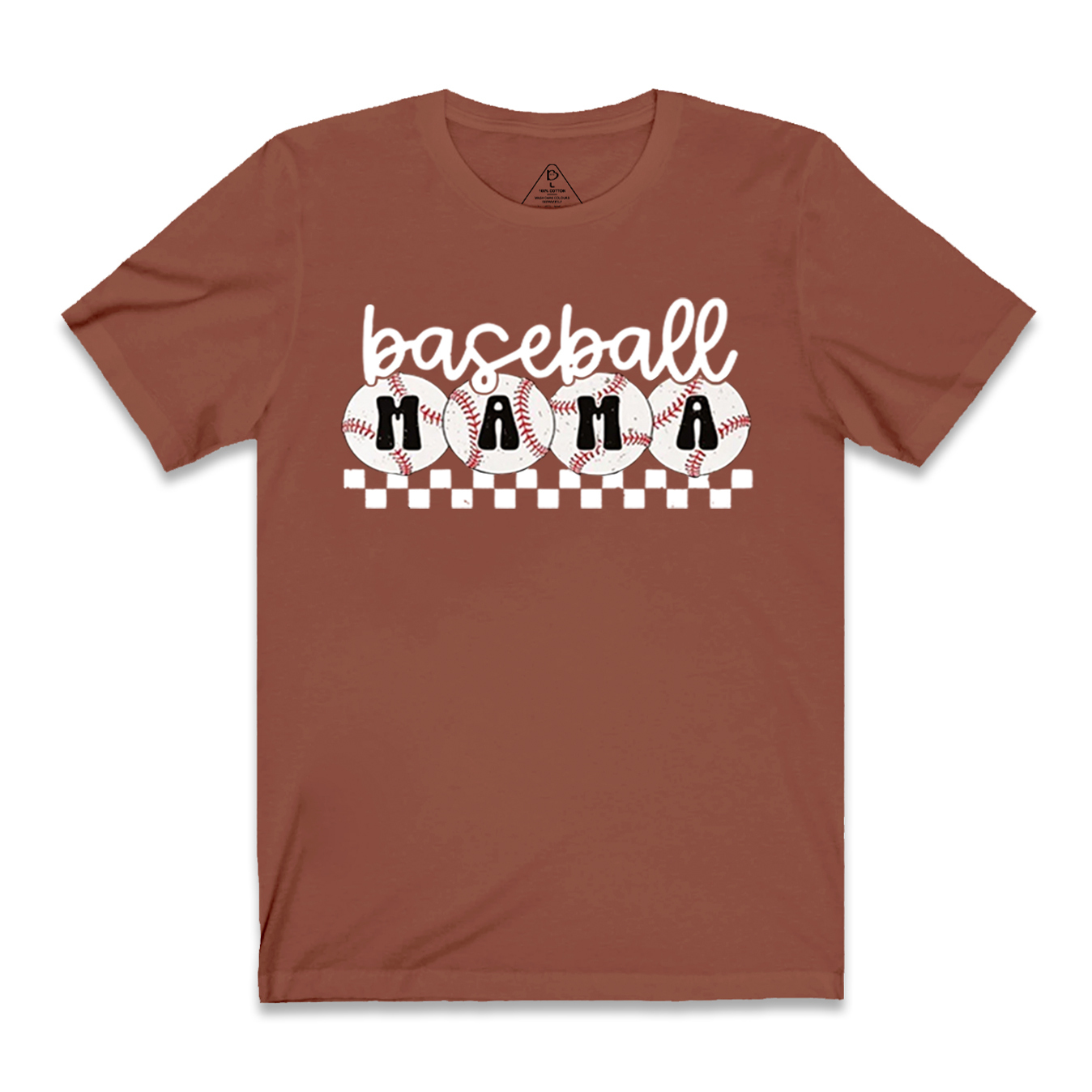 Checkered Baseball Mama T-Shirts