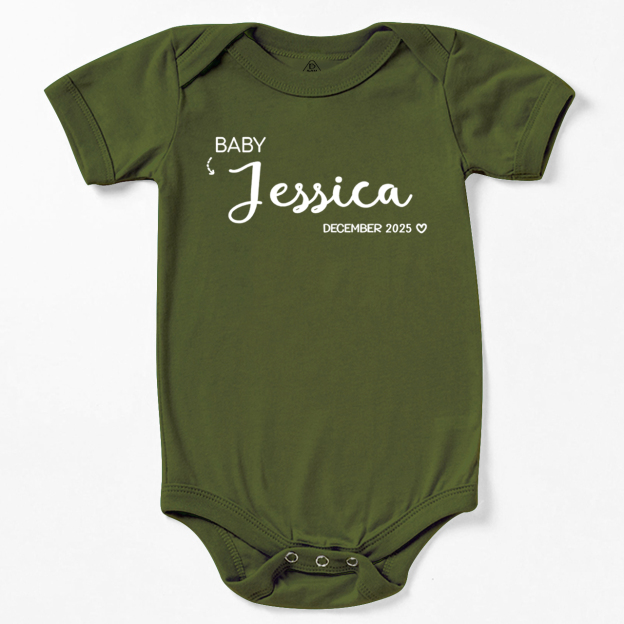 Baby Name & Birthday Personalization Bodysuit For Baby 