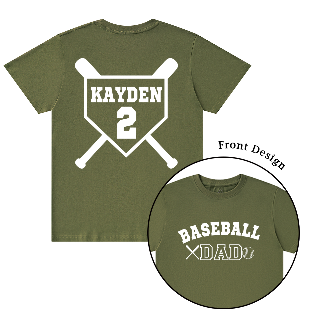 Personalized Baseball Dad Sport T-Shirt