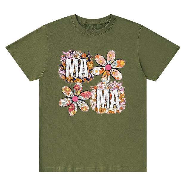 Retro Comfort Colors Floral Mama T-Shirts