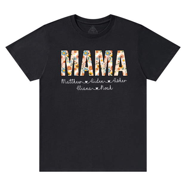 Personalized Mama Floral T-Shirts