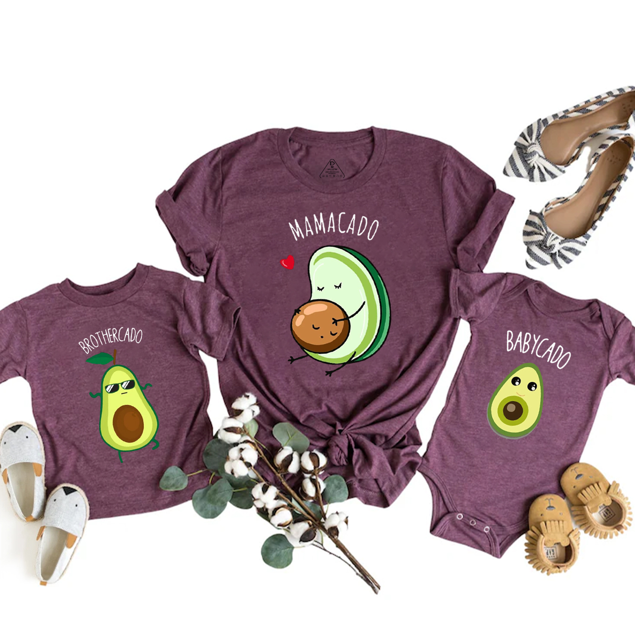 Avocado Couple Pregnancy Announcement Family Matching Tees Beepumpkin