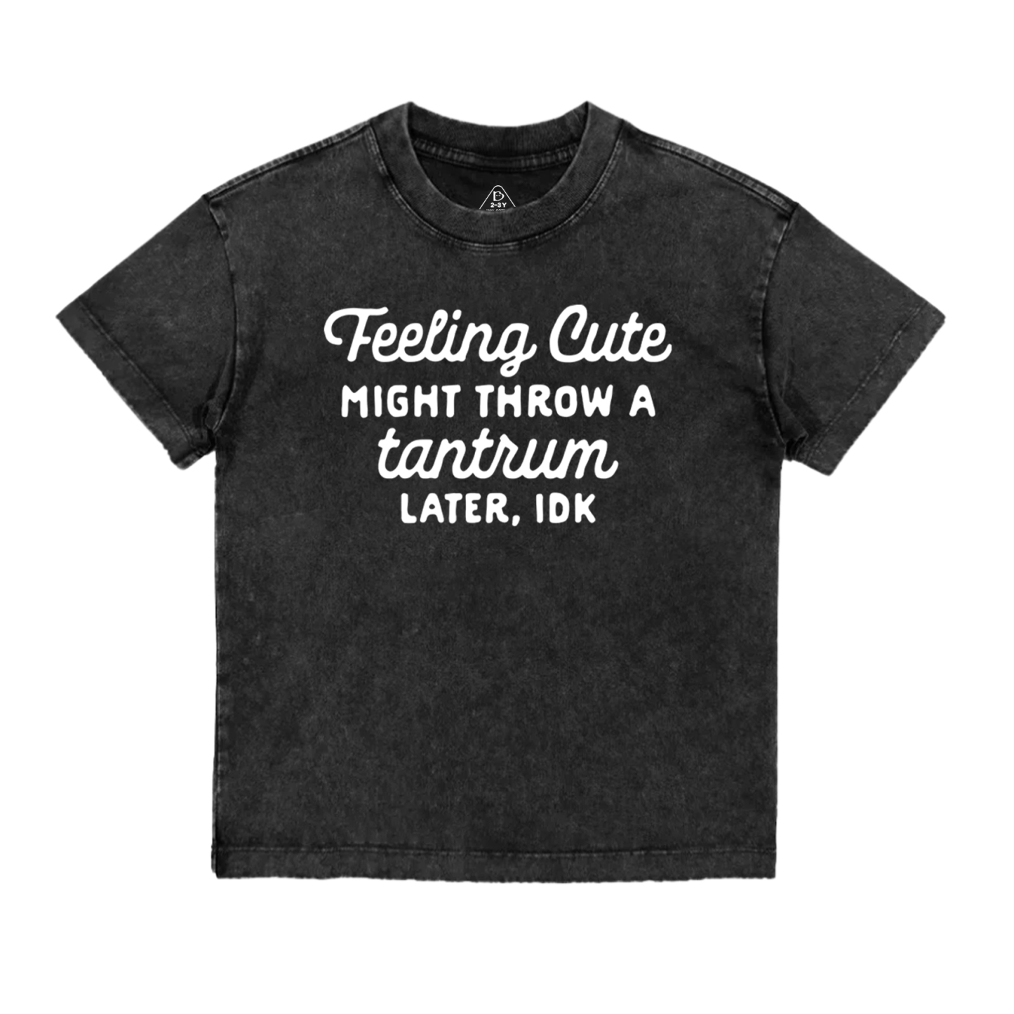 Feeling Cute Might Throw a Tantrum Later, idk Toddler&Kids Washed Tees       Sale-Beepumpkin™