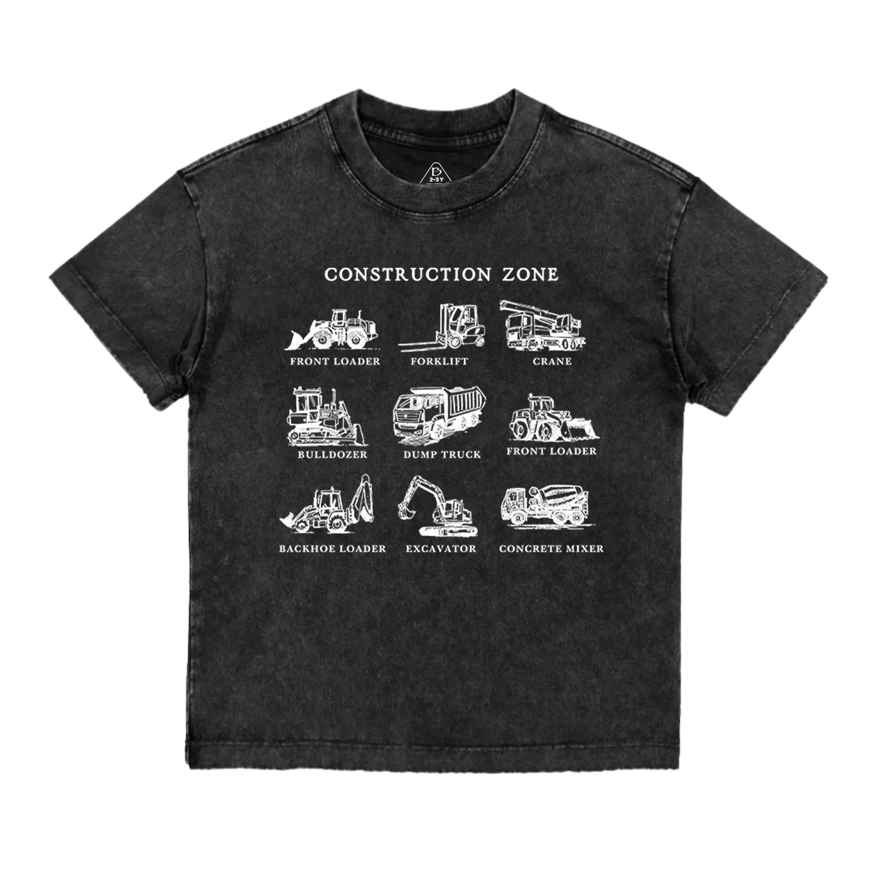 Construction Zone Toddler&Kids Washed Tees