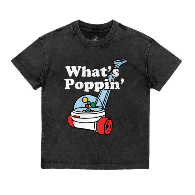 What's Poppin' Toddler&Kids Washed Tees