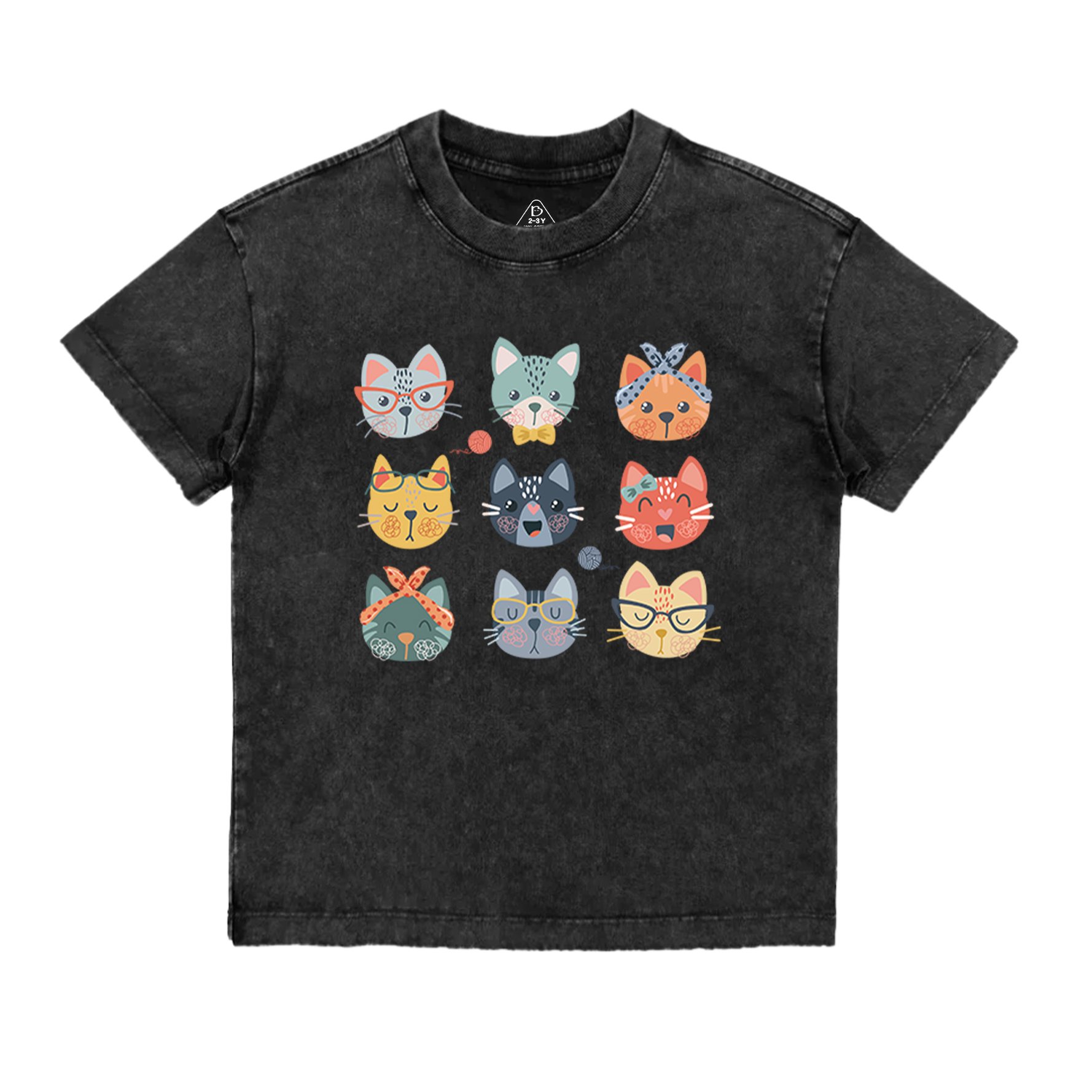 Cute Cat Lover Toddler&Kids Washed Tees