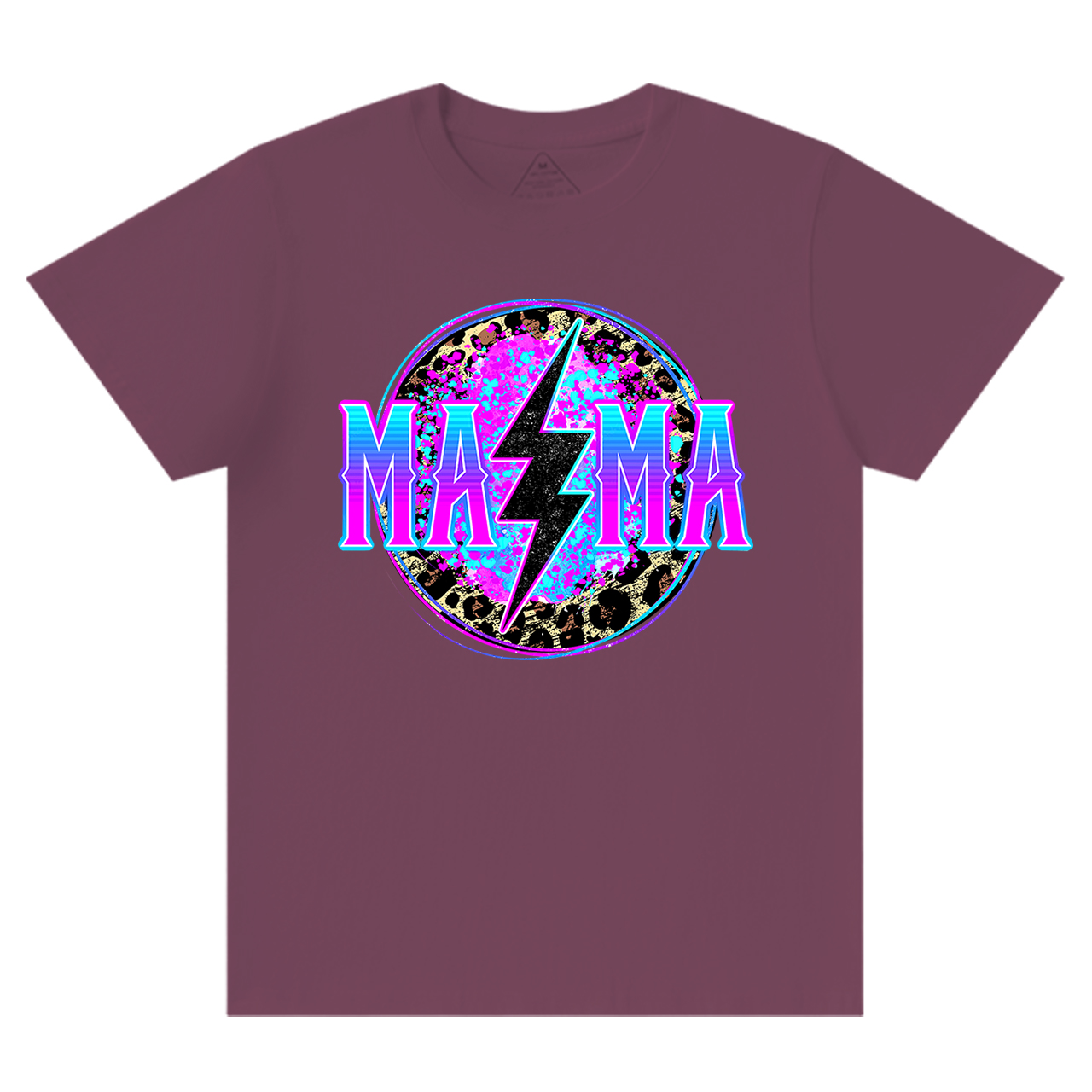 Mama Lightning Bolt Retro Leopard T-Shirt