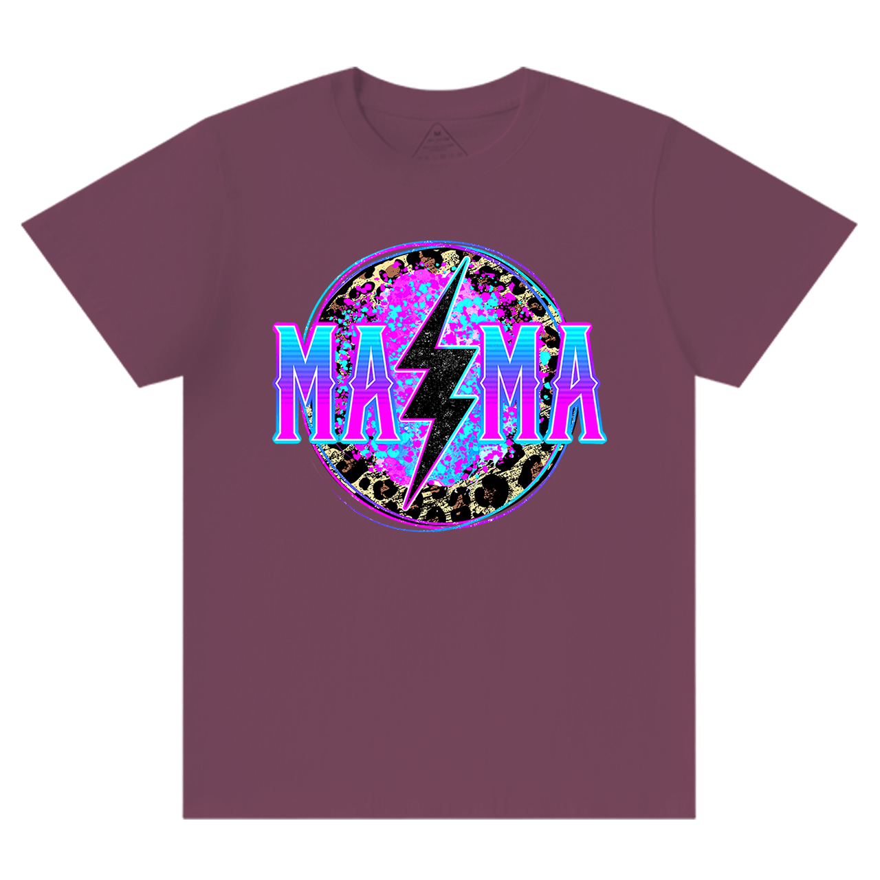 Mama Lightning Bolt Retro Leopard T-Shirt