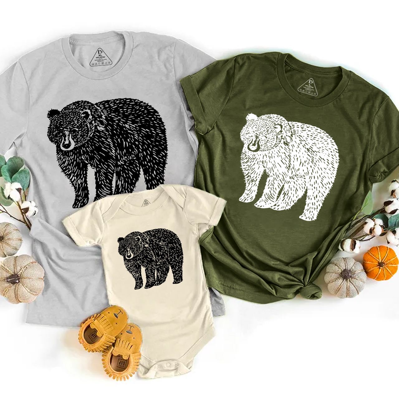 Organic Animal Bear Family Matching Tees Beepumpkin