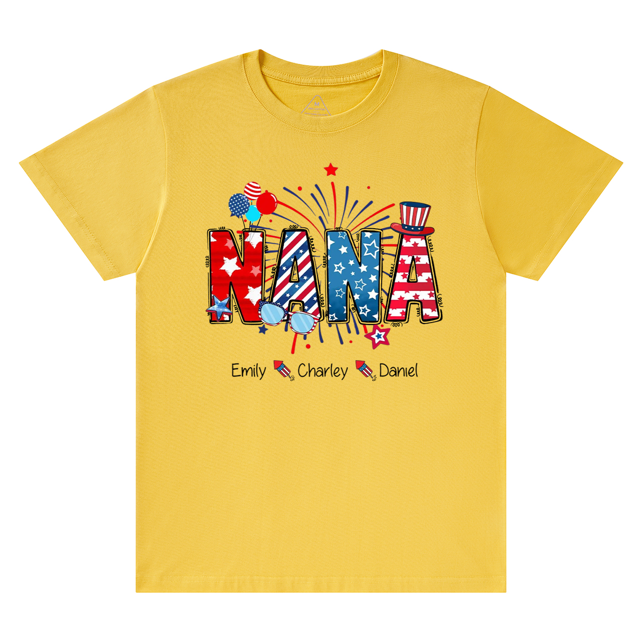 Personalized Patriotic Nana 4th Of July Grandma And Grandkid Name T-Shirts