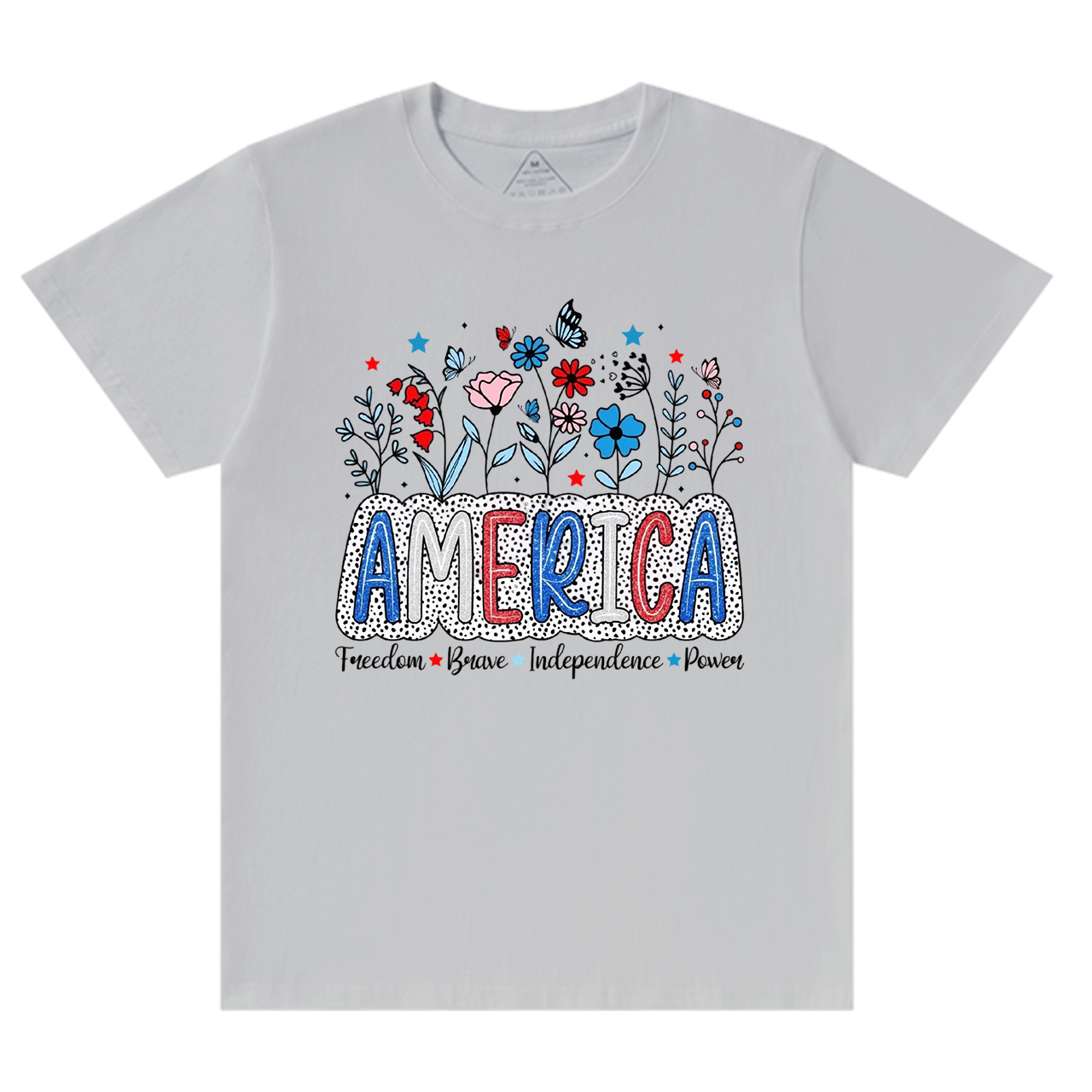 Floral Brushstroke USA Mama T-Shirts