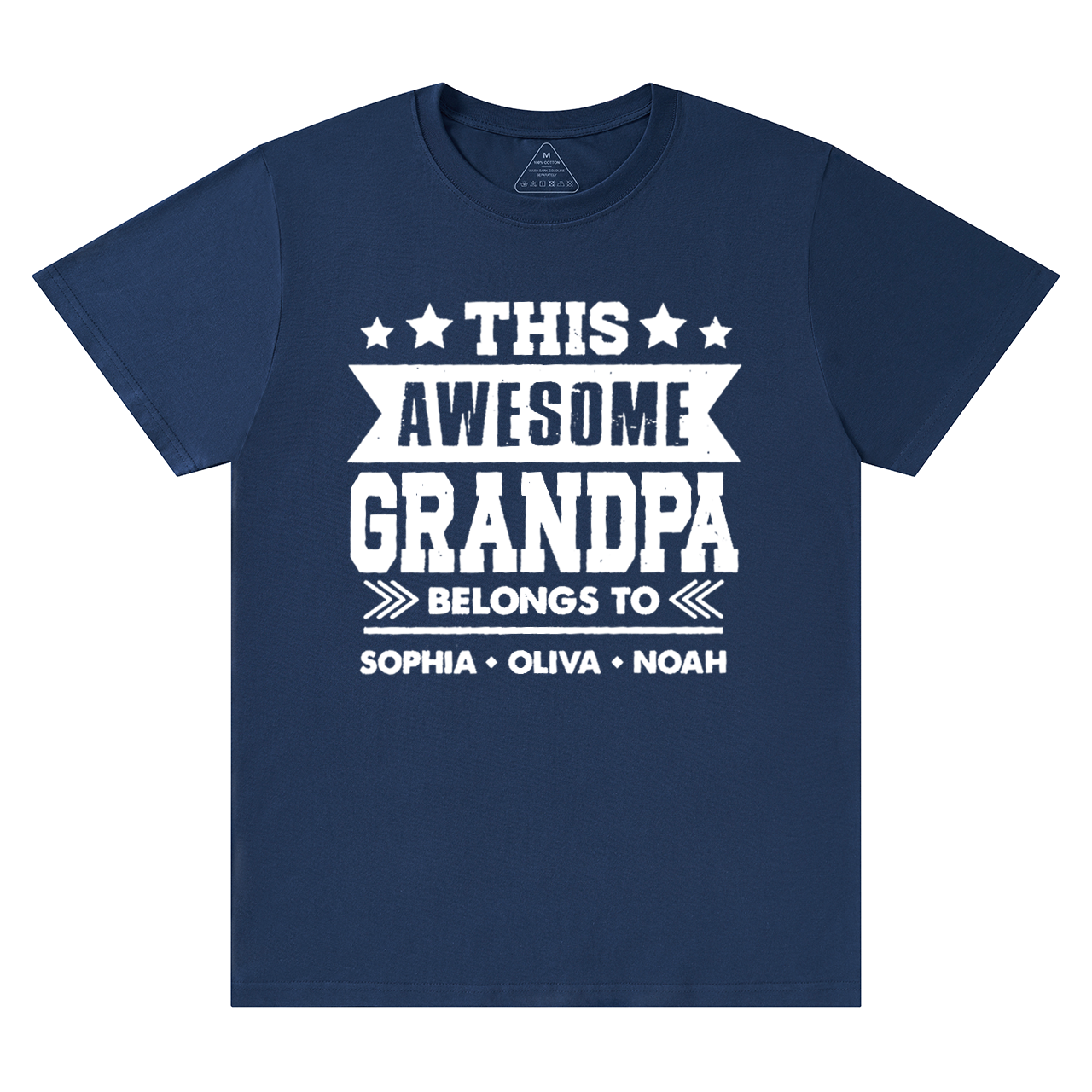 Personalized Grandpa With Kids Names T-shirt