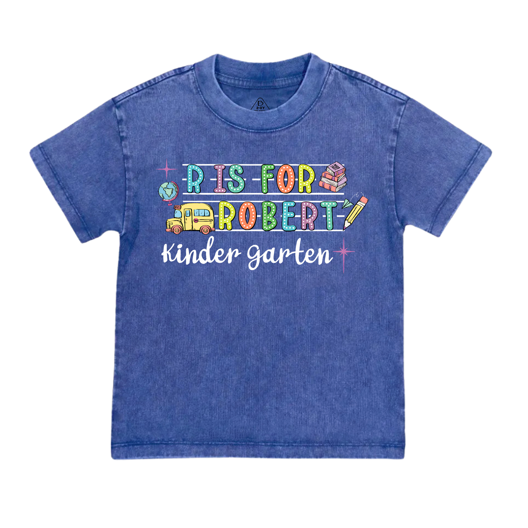 Personalized Alphabet Back To School Toddler&Kids Washed Tees