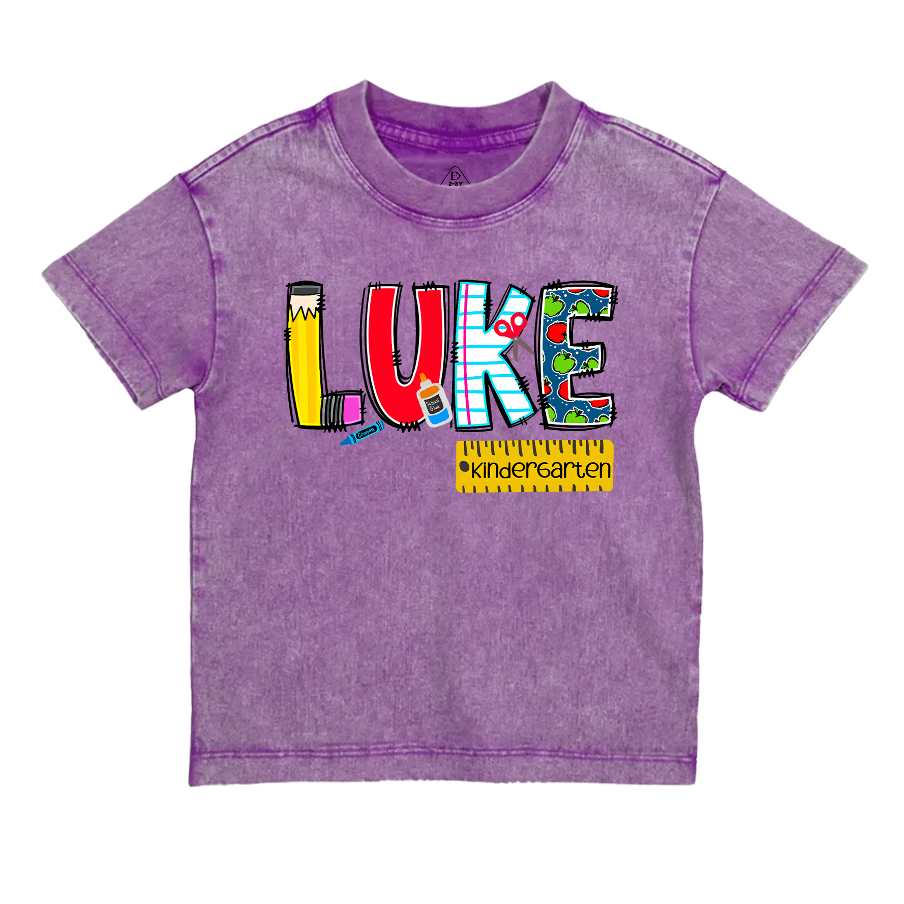 Personalized Alphabet Toddler&Kids Washed Tees