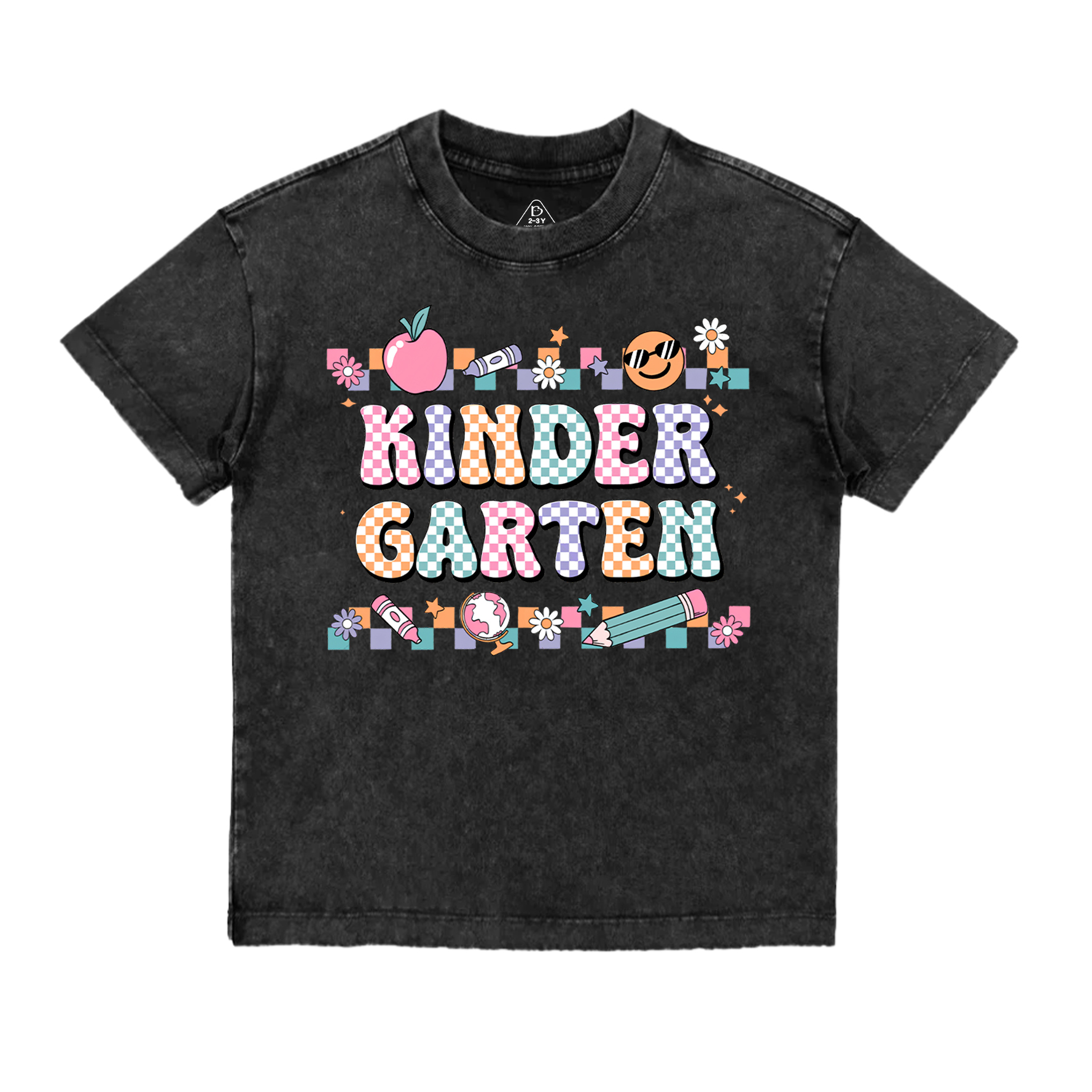 Personalized Lattice Grade Toddler&Kids Washed Tees