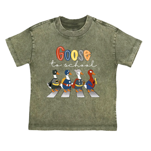 Goose To School Toddler&Kids Washed Tees