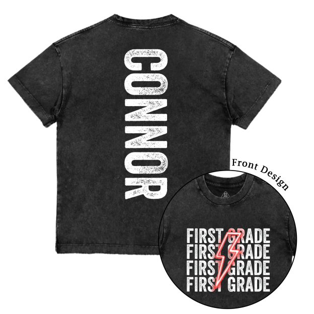 Personalized Lightning Kid Name Toddler&Kids Washed Tees