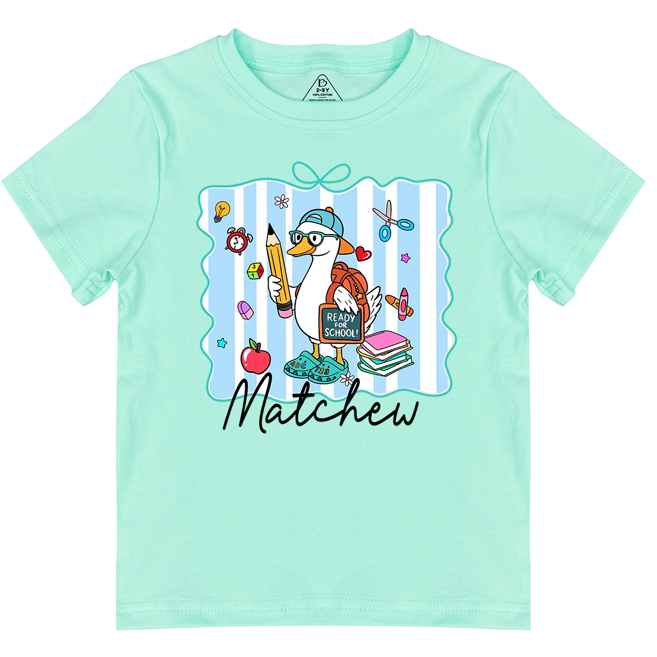 Personalized Boy Girl School Goose Toddler&Kid's Tees Beepumpkin