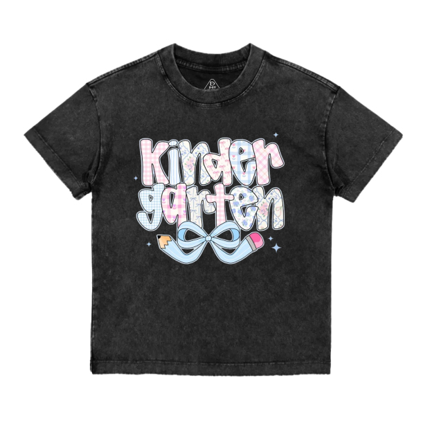 Personalized Pencil bow Grades Toddler&Kids Washed Tees