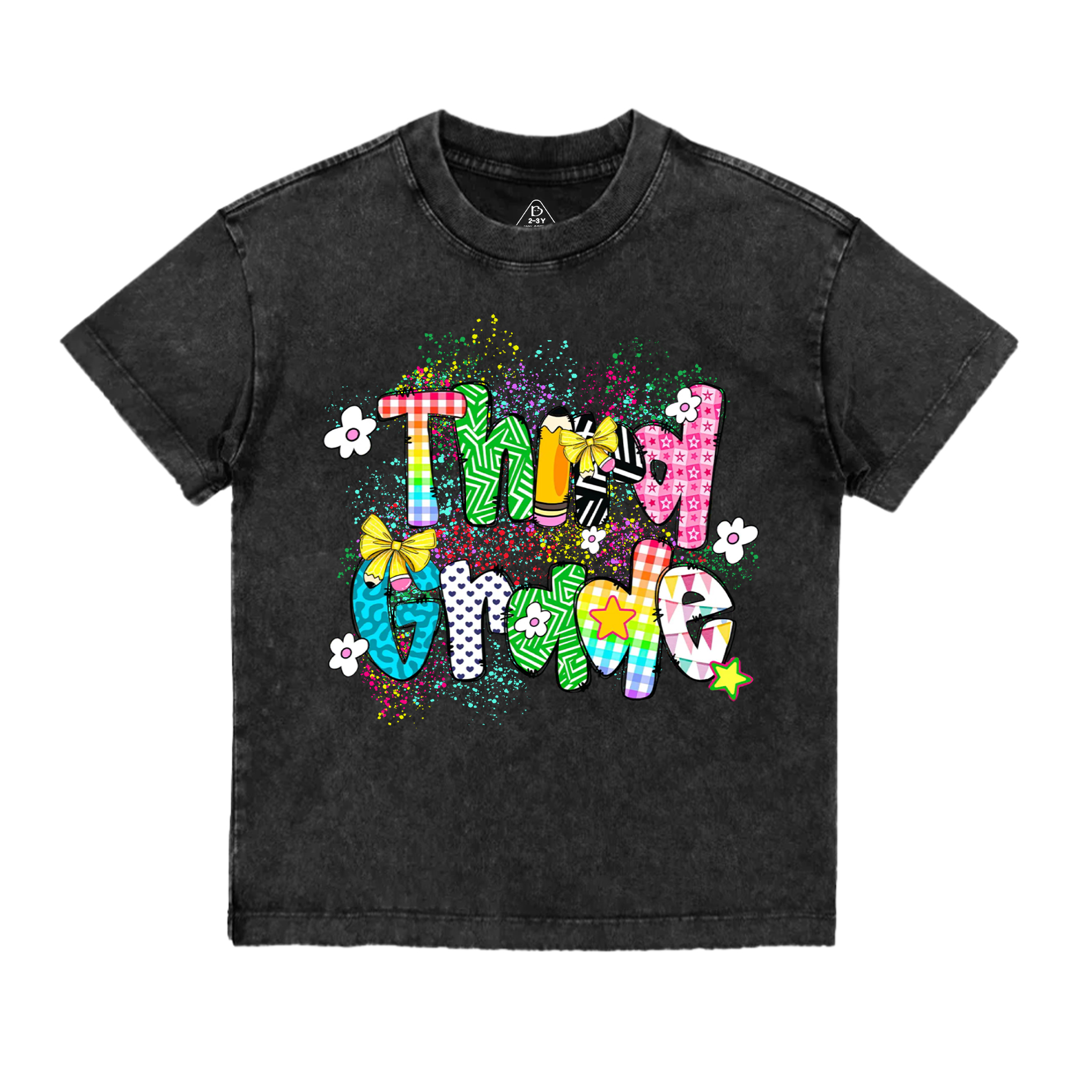 Personalized Ink splash Back To School Toddler&Kids Washed Tees