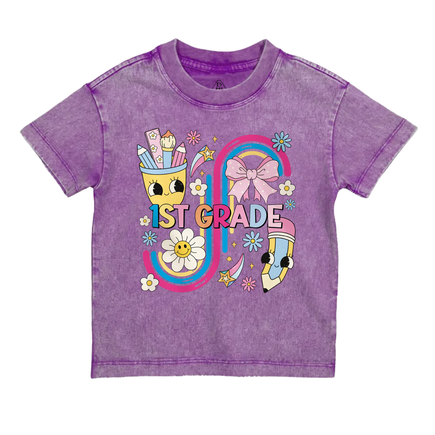 Personalized School Days Rainbow Collection Toddler&Kids Washed Tees