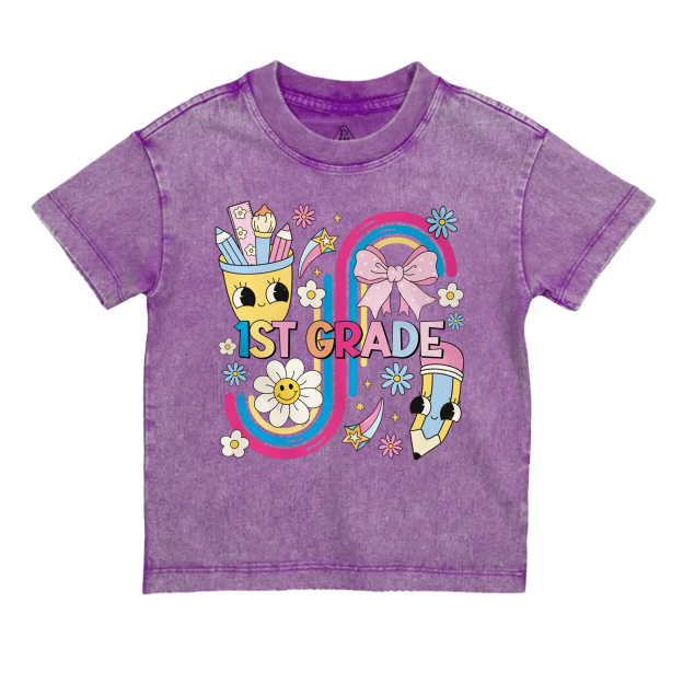 Personalized School Days Rainbow Collection Toddler&Kids Washed Tees