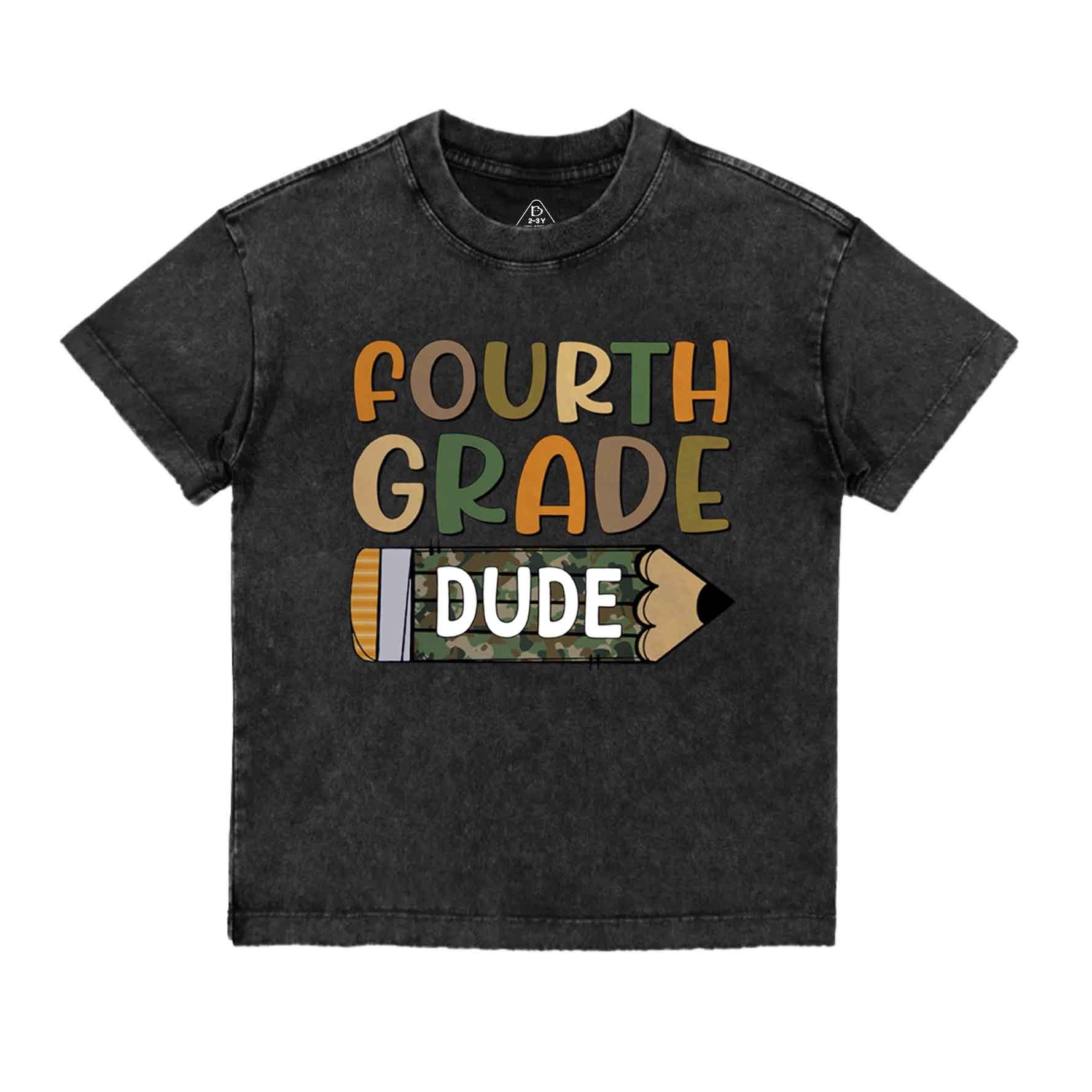 Personalized Retro Back To School Boys Toddler&Kids Washed Tees