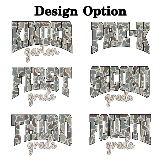 Personalized Back To School Boys Old Camo Toddler&Kid's Tees Beepumpkin 