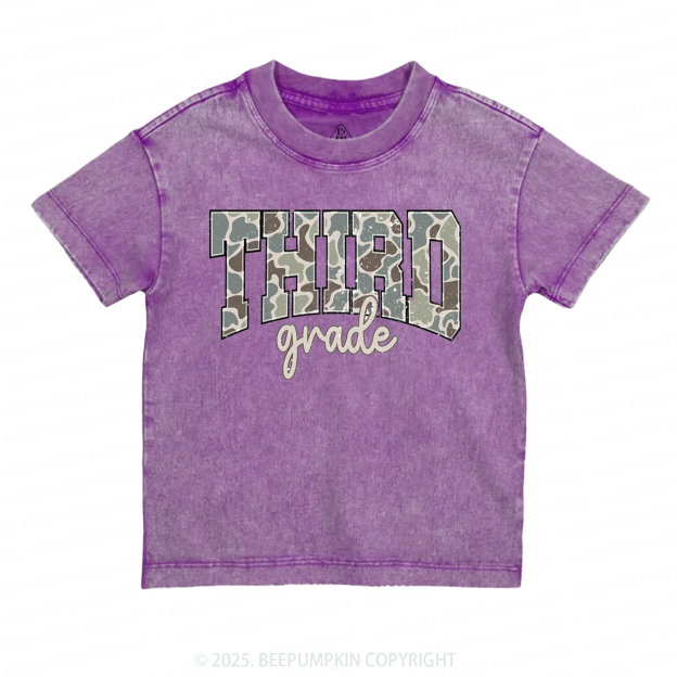 Personalized Back To School Boys Old Camo Toddler&Kids Washed Tees