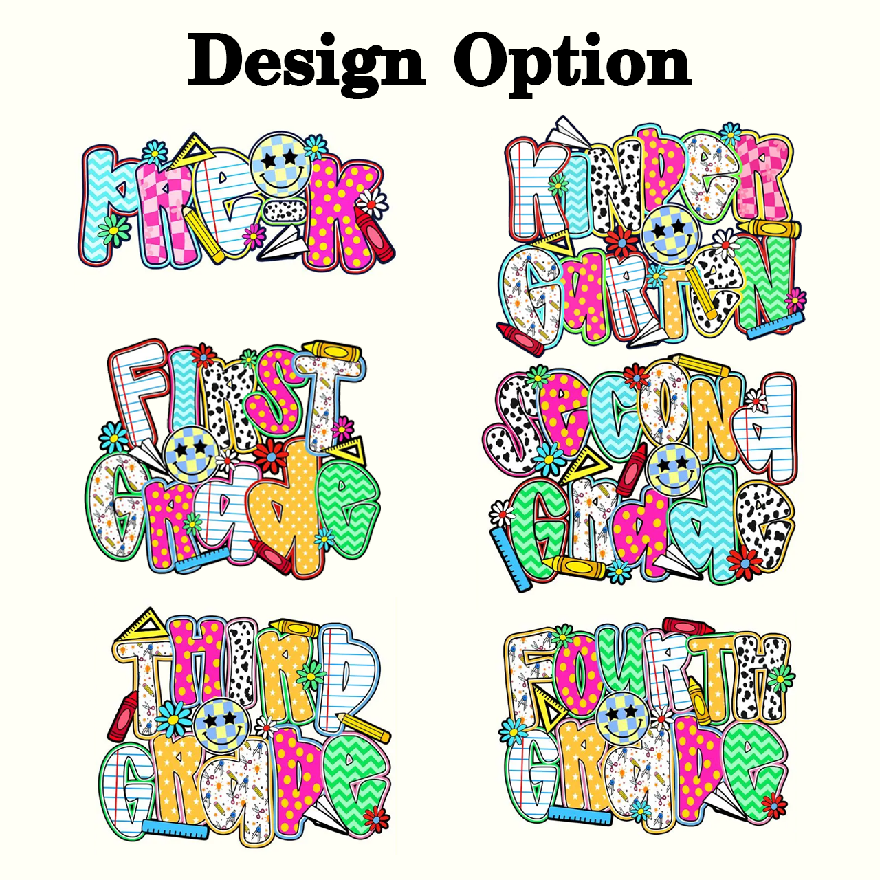 Personalized Colorful Grade Toddler&Kids Washed Tees