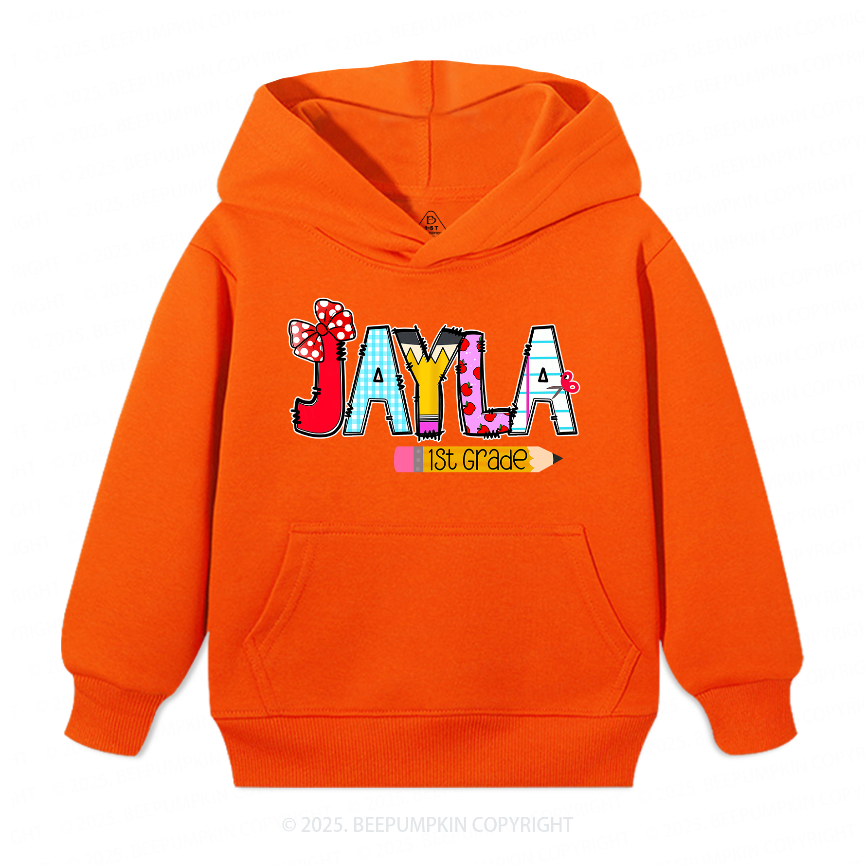 Personalized Name First Day Of School Kid's Hoodies Beepumpkin