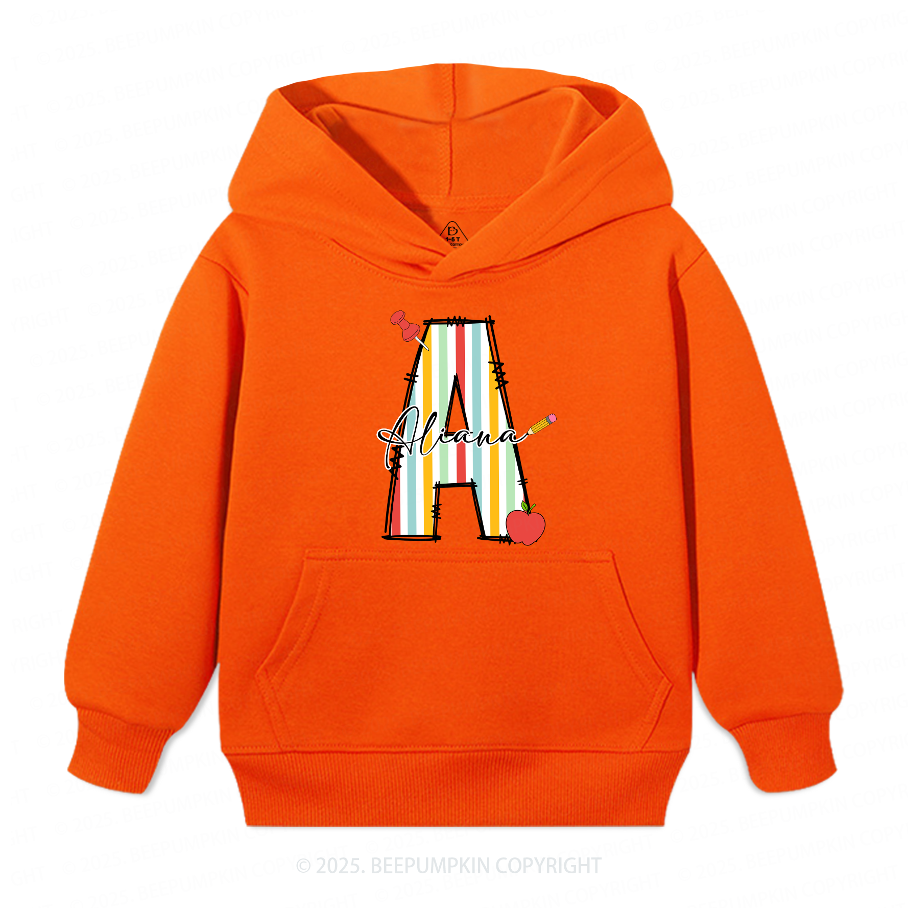 Personalized Alphabet Kid's Hoodies Beepumpkin