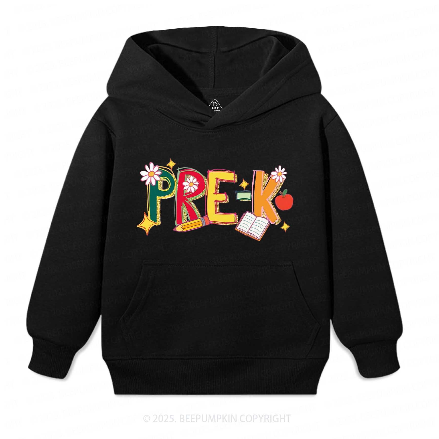  Personalized Girly Floral Kindergarten Neon School Kid's Hoodies Beepumpkin