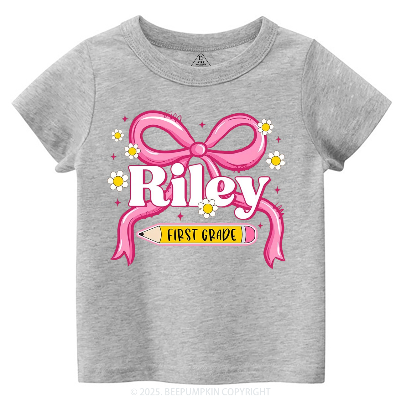 Personalized First Grade Girly Toddler&Kid's Tees Beepumpkin