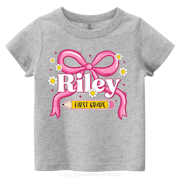 Personalized First Grade Girly Toddler&Kid's Tees Beepumpkin