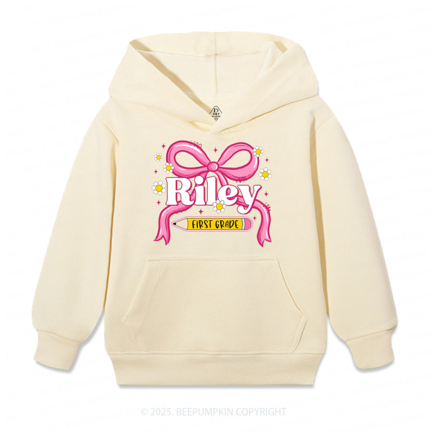Personalized First Grade Girly Kid's Hoodies Beepumpkin