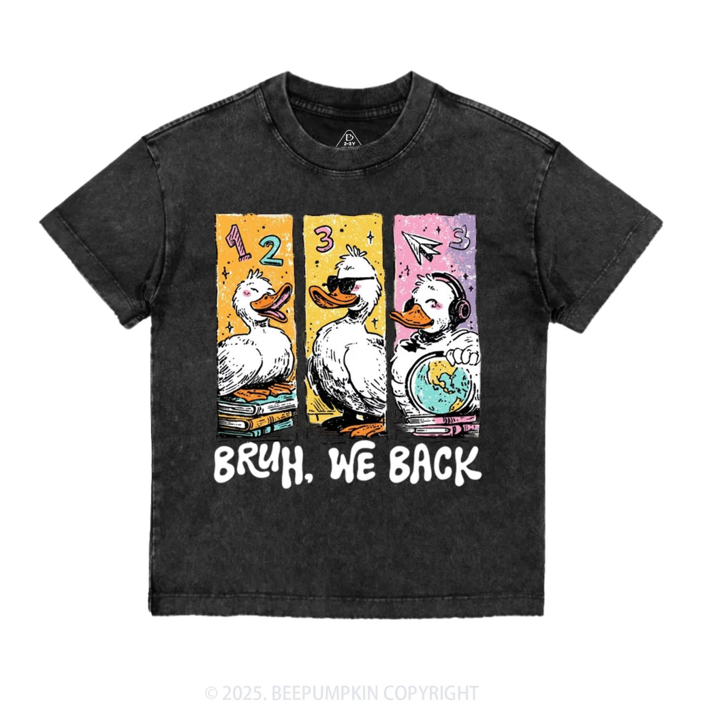 Bruh, We Back Kindergarten Toddler&Kids Washed Tees