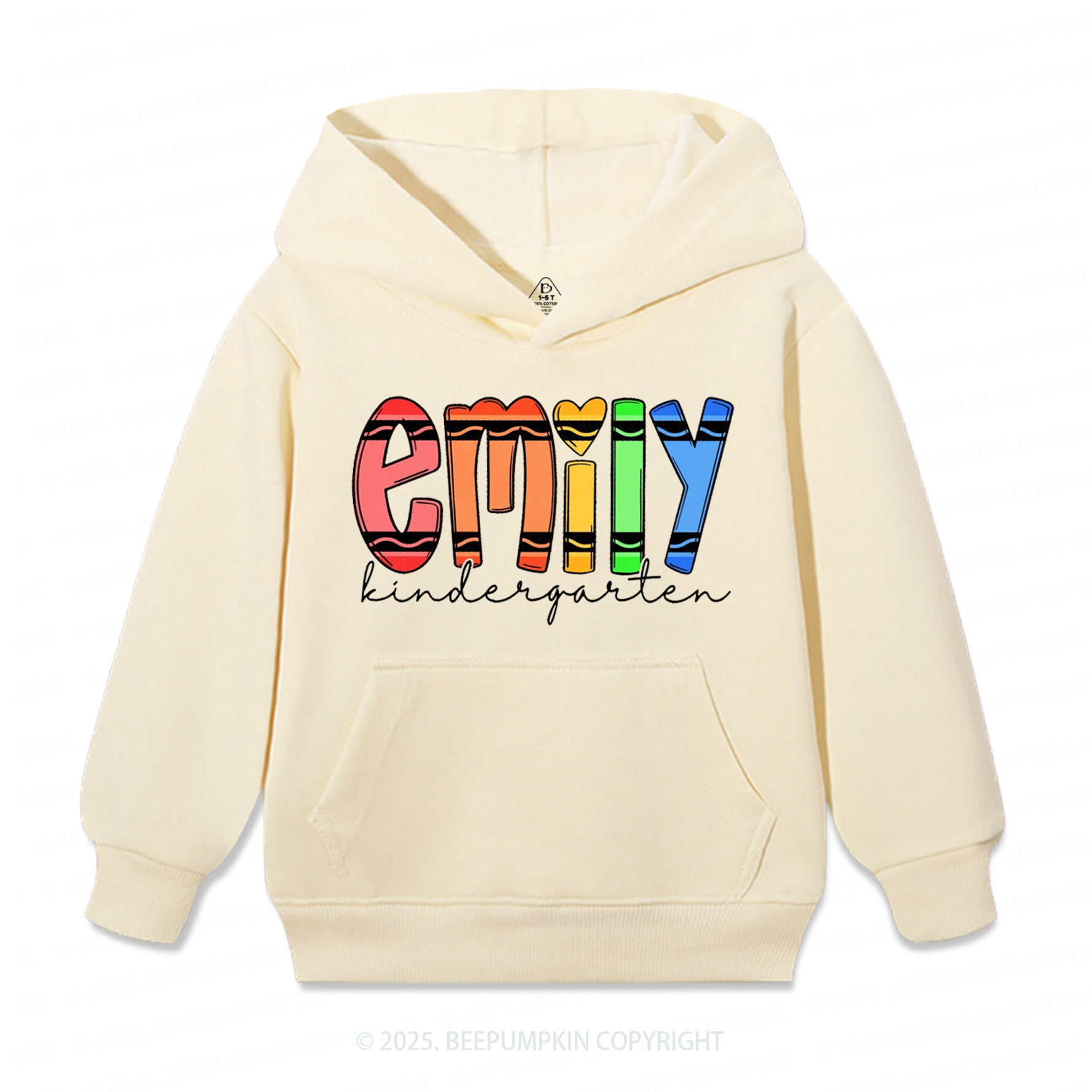 Personalized Colored Crayon Name Kid's Hoodies Beepumpkin