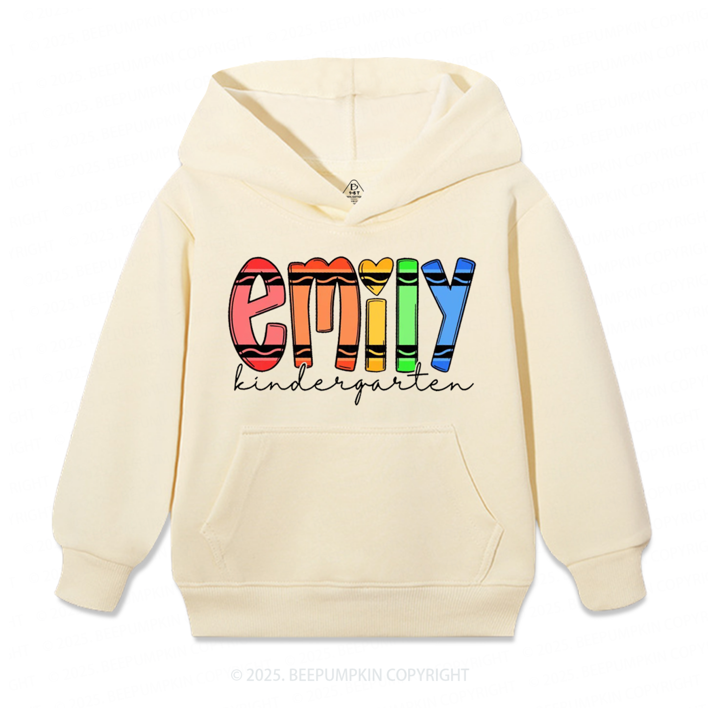 Personalized Colored Crayon Name Kid's Hoodies Beepumpkin