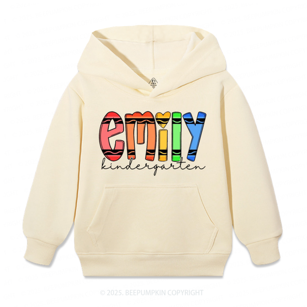 Personalized Colored Crayon Name Kid's Hoodies Beepumpkin